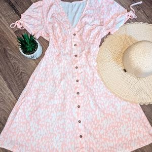 Pink and white dress